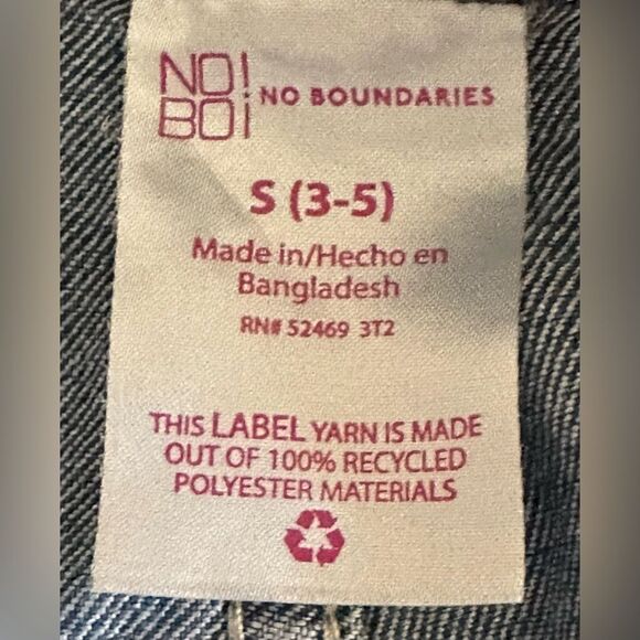 No Boundaries Floral Denim Teen Shortalls Overalls. Size Small (3-5) Juniors EUC - Picture 3 of 4